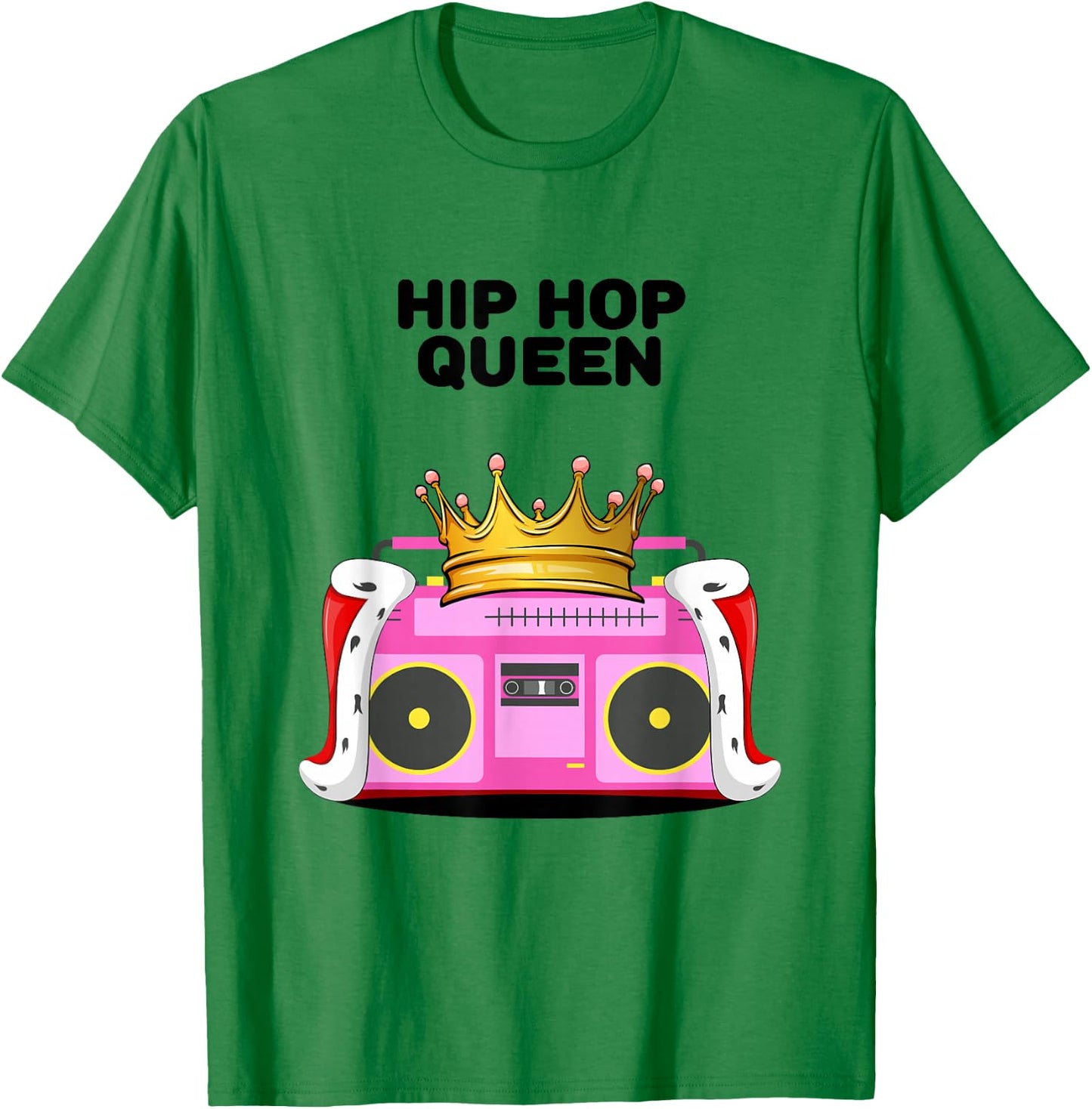 Hip Hop Queen Girls' Hip Hop Women's Hip Hop , White T-Shirt - T-Shirt | Irish Green