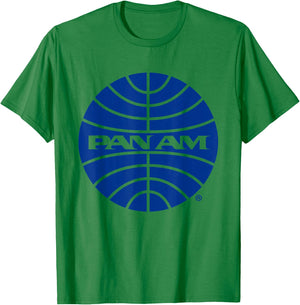 Pan Am Blue Outline Logo T-Shirt - T-Shirt | Irish Green