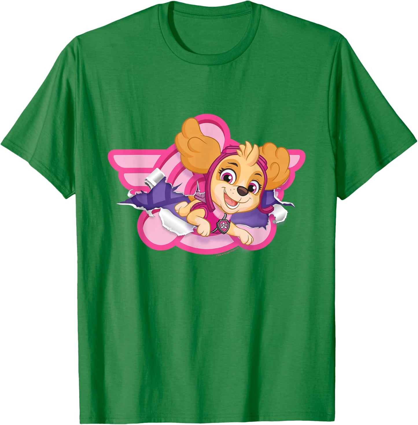 Paw Patrol Skye Cloud Torn Badge T-Shirt - T-Shirt | Irish Green