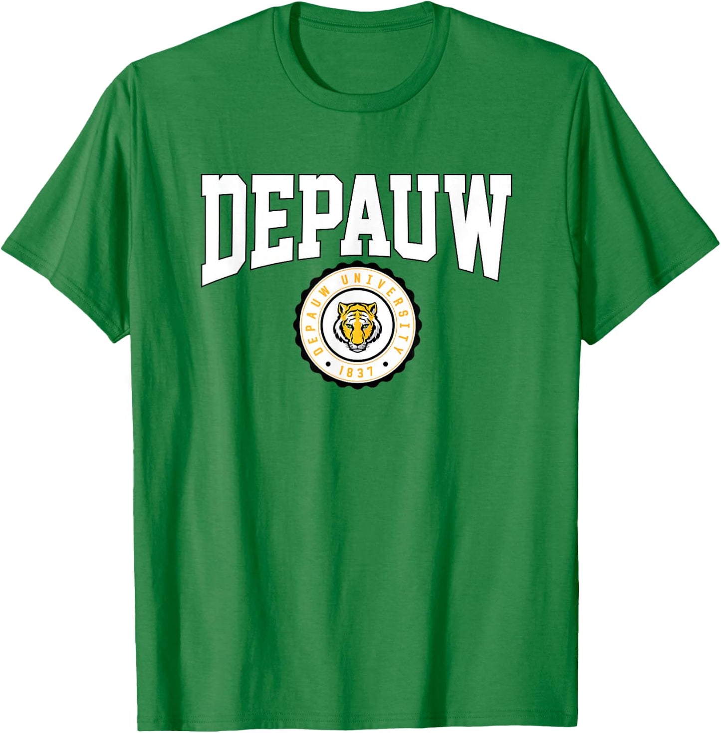 DePauw University Tigers Collegiate Seal T-Shirt - T-Shirt | Irish Green