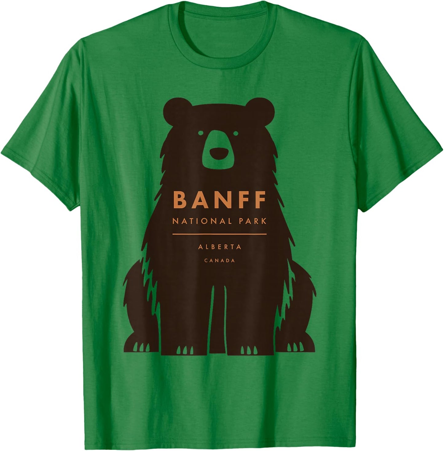 Banff National Park Alberta Canada Retro Vintage Bear T-Shirt - T-Shirt | Irish Green