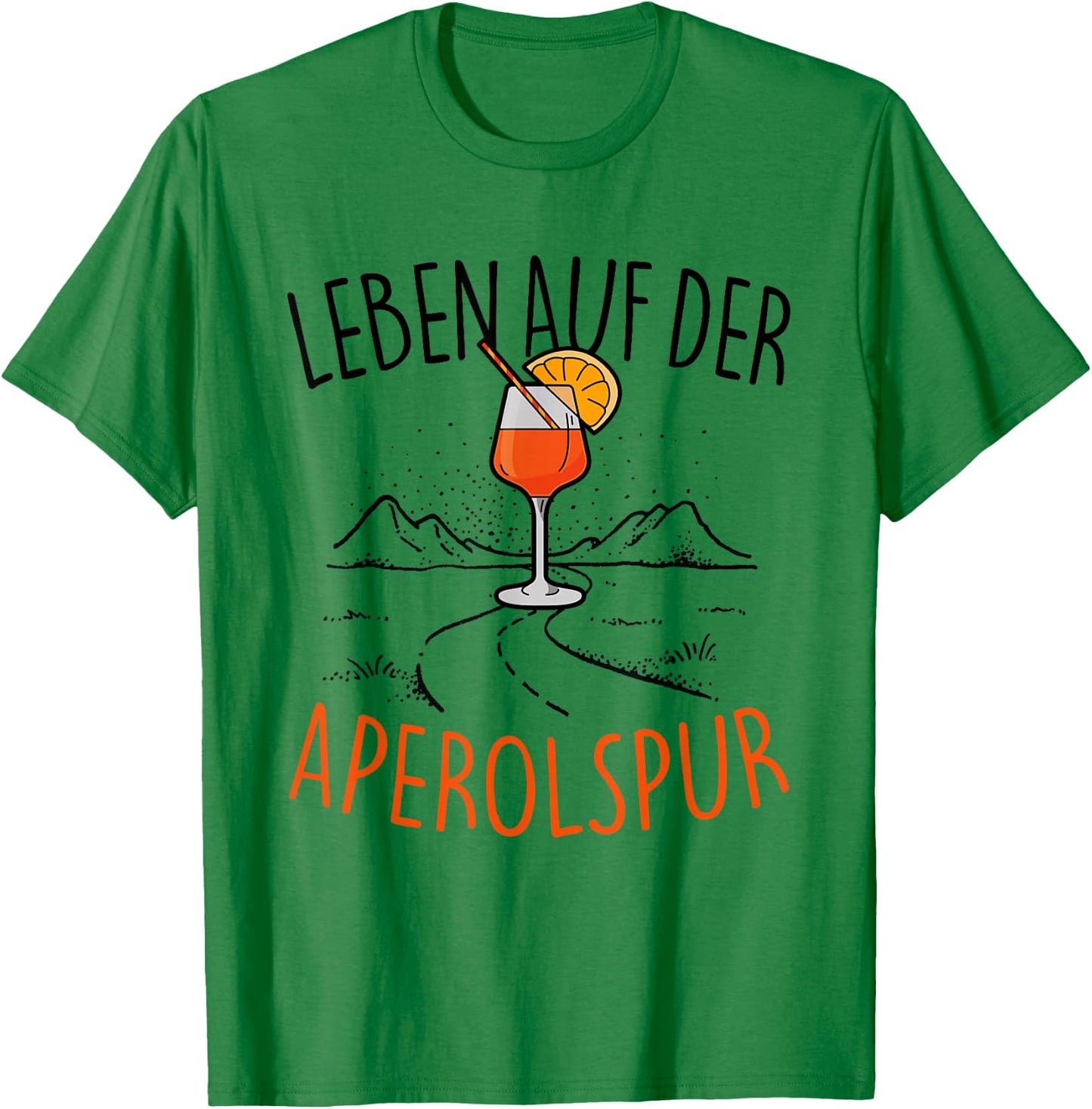 with German Text "Leben auf der APEROLSPUR" - Official Spritz Club Aperollin' , White T-Shirt - T-Shirt | Irish Green