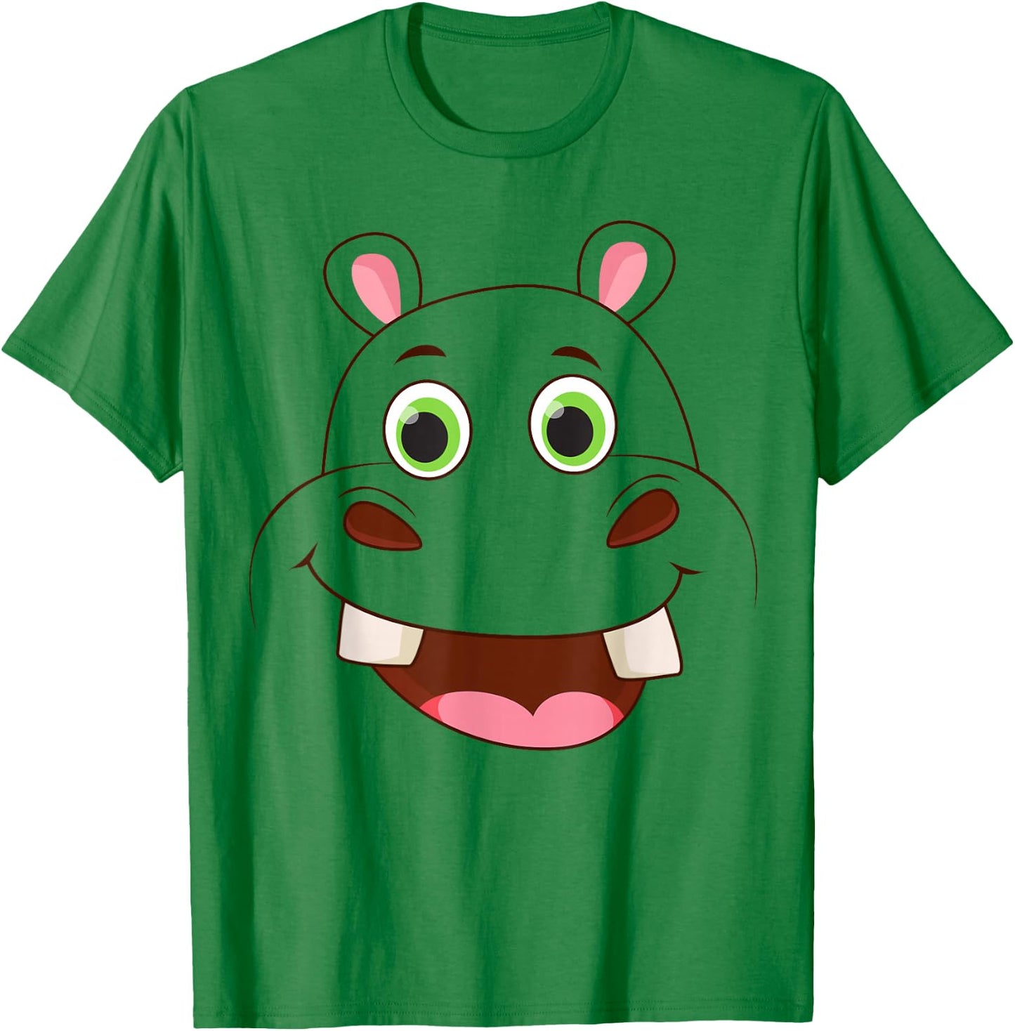 Cute Hippo Face Costume Animal Costume for Kids and Toddlers T-Shirt - T-Shirt | Irish Green