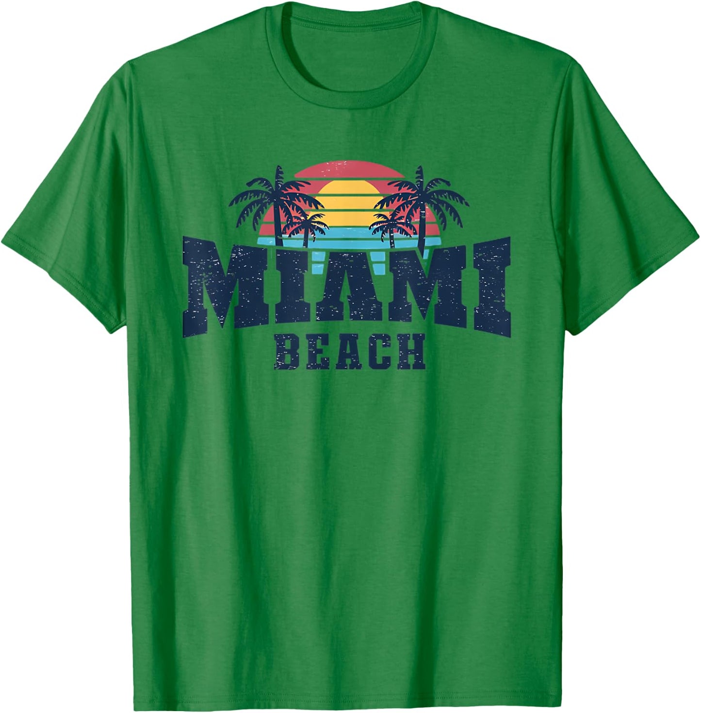 Retro Miami Florida Beach Funny Summer Vacation Trip Group T-Shirt - T-Shirt | Irish Green