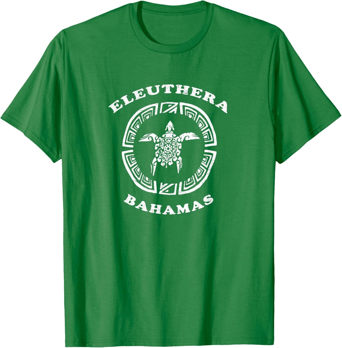 Eleuthera Bahamas Vintage Retro Tribal Turtle Vacation T-Shirt - T-Shirt | Irish Green