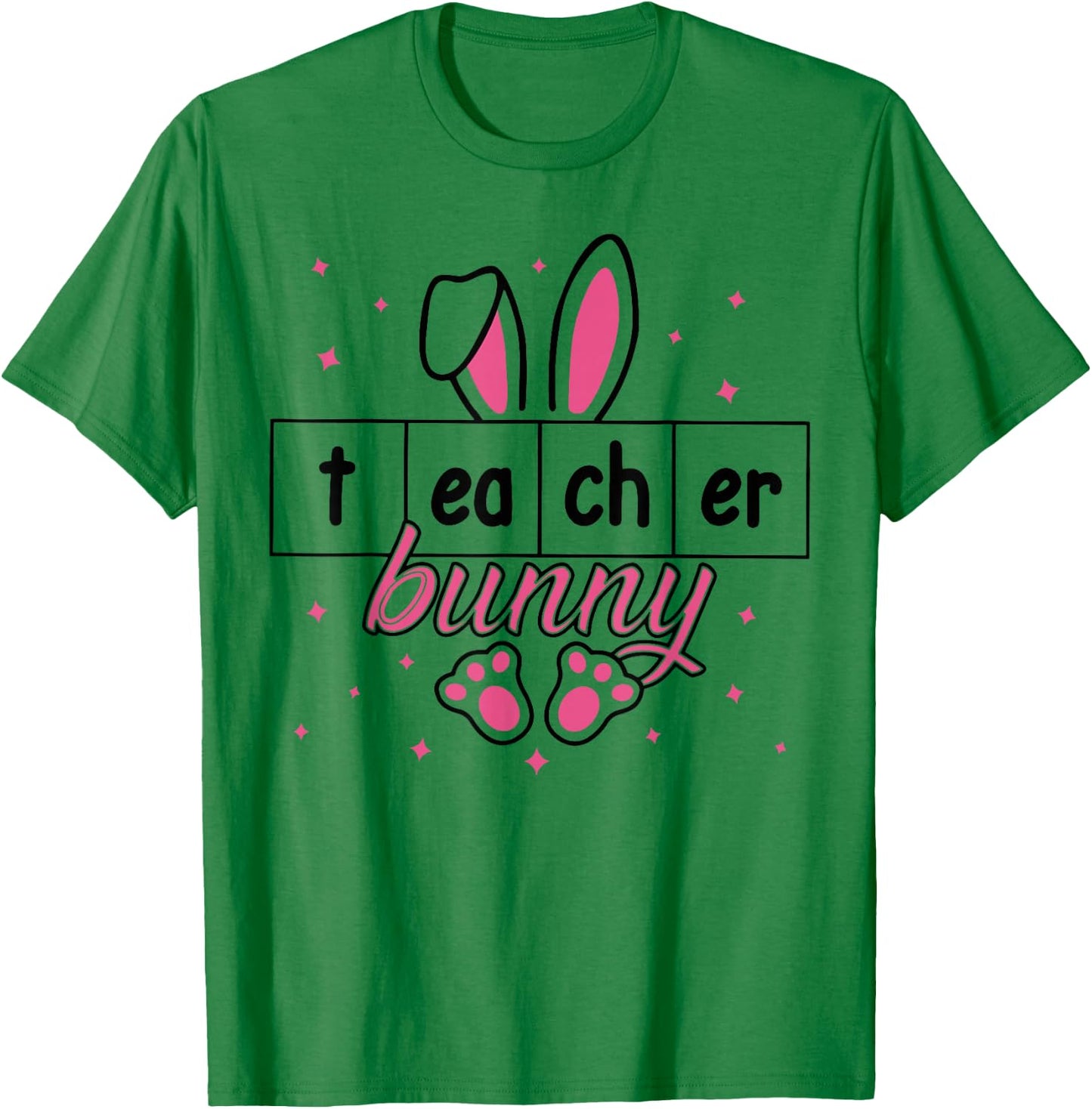 Reading Teacher Bunny Happy Easter Day T-Shirt - T-Shirt | Irish Green