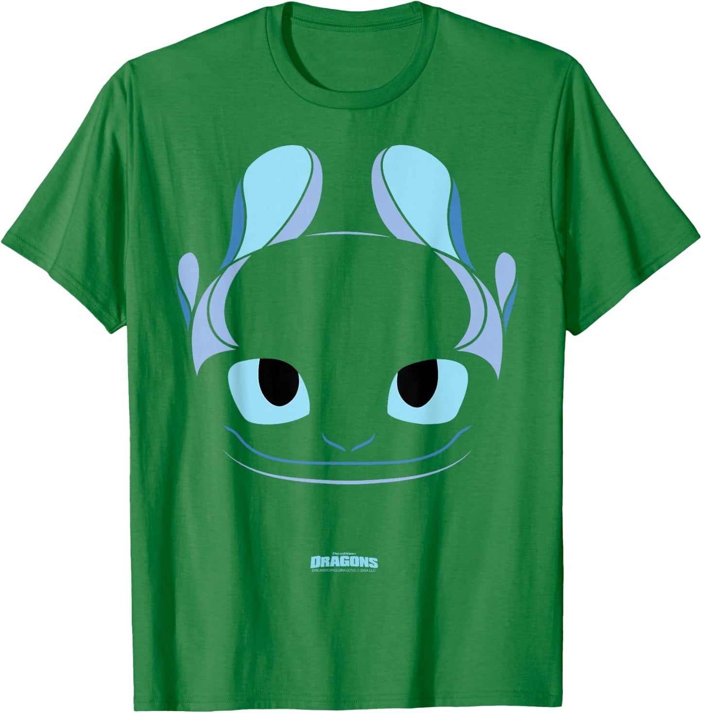 DreamWorks Dragons Light Fury Big Face Costume 2D T-Shirt - T-Shirt | Irish Green
