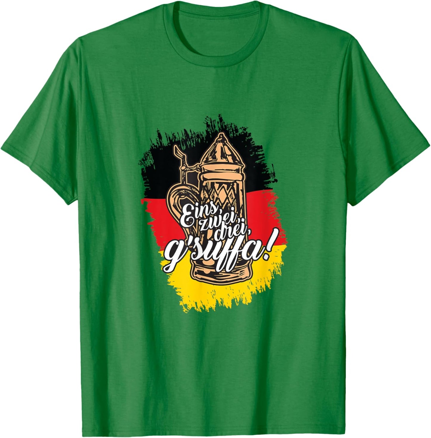 "Eins, Zwei, Drei, G'suffa" German Oktoberfest T-Shirt - T-Shirt | Irish Green