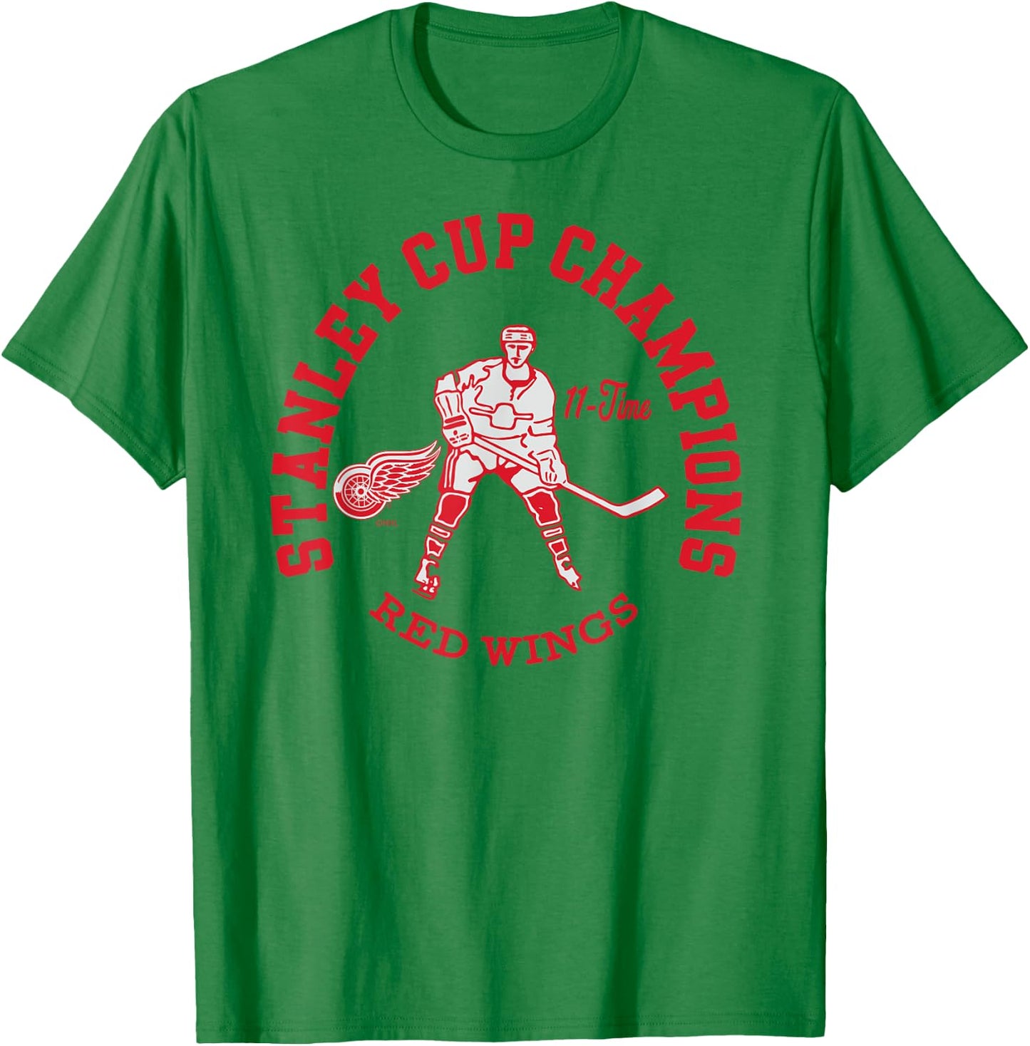 Detroit Red Wings Stanley Cup Champions 11-Time Logo T-Shirt - T-Shirt | Irish Green