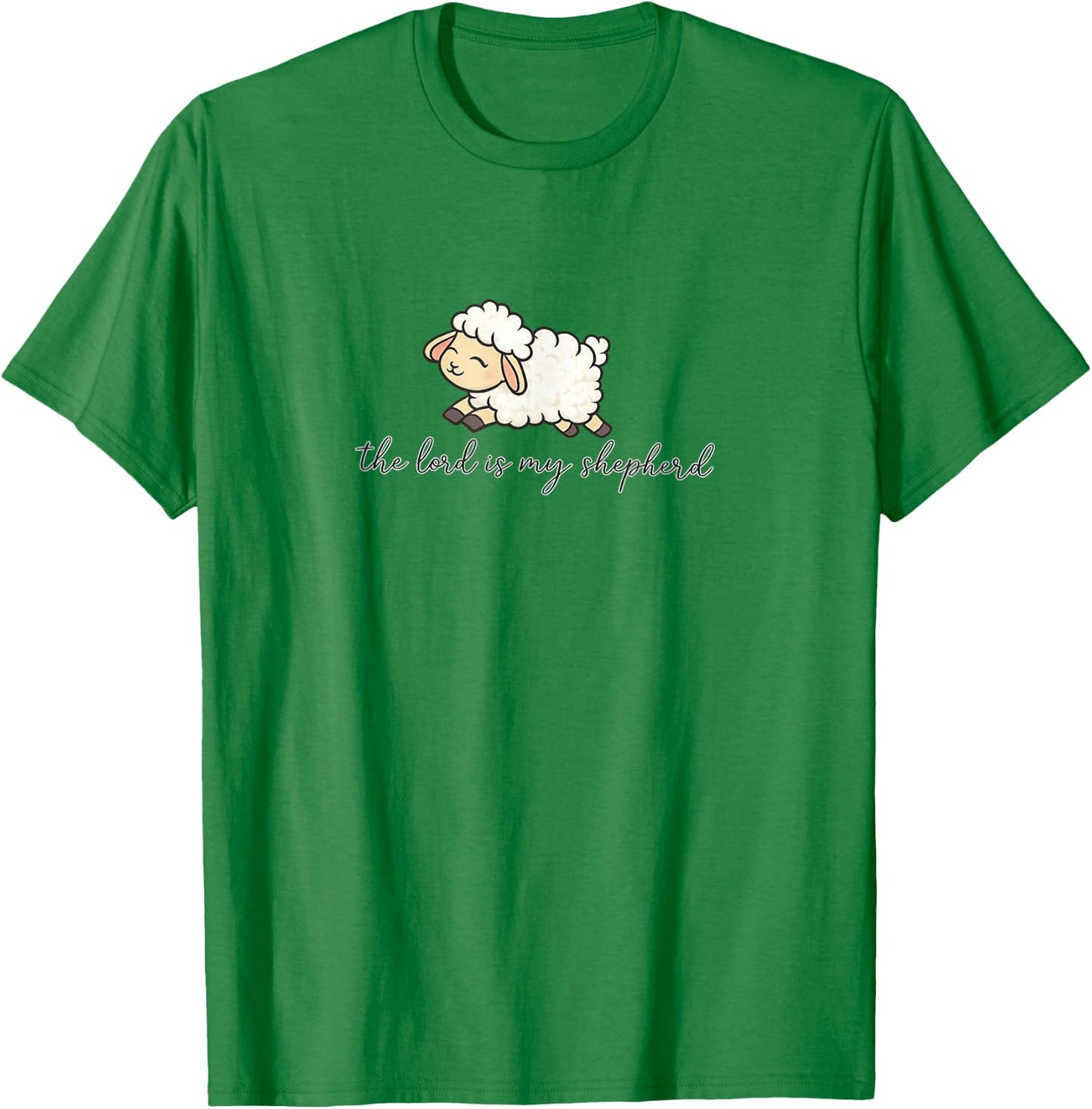 The Lord is My Shepherd Lamb Design Salmo 23:1 Cute Sheep T-Shirt - T-Shirt | Irish Green