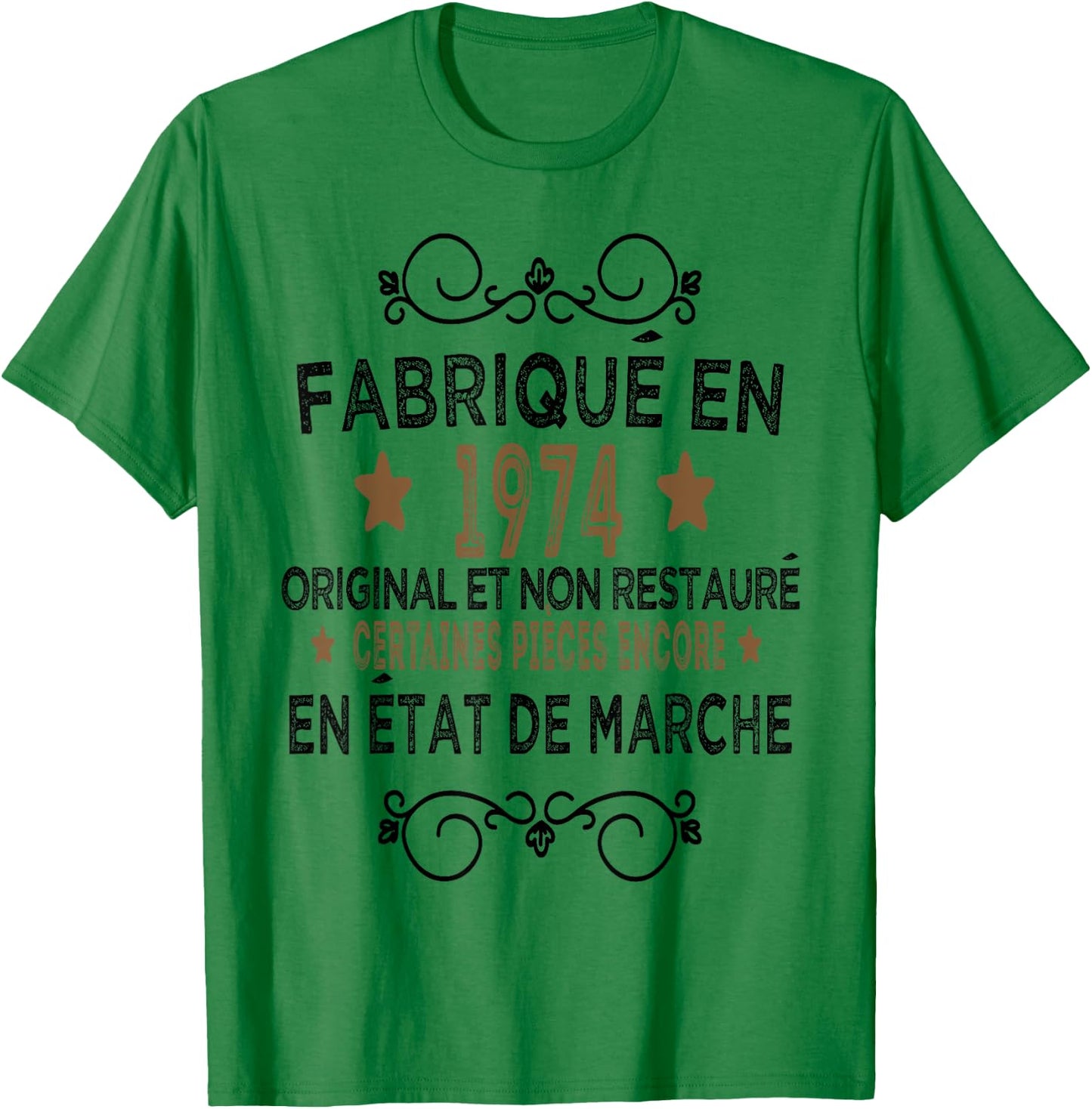 Birthday Gift Man Woman 50 Years Funny 1974 , white, S T-Shirt - T-Shirt | Irish Green