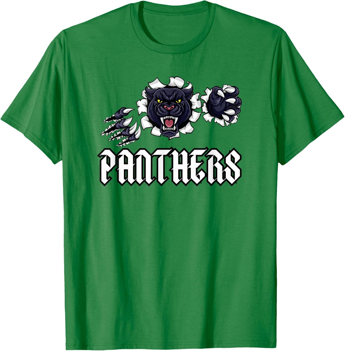 Panther Pride White Text High School Spirit Fan Wear T-Shirt - T-Shirt | Irish Green