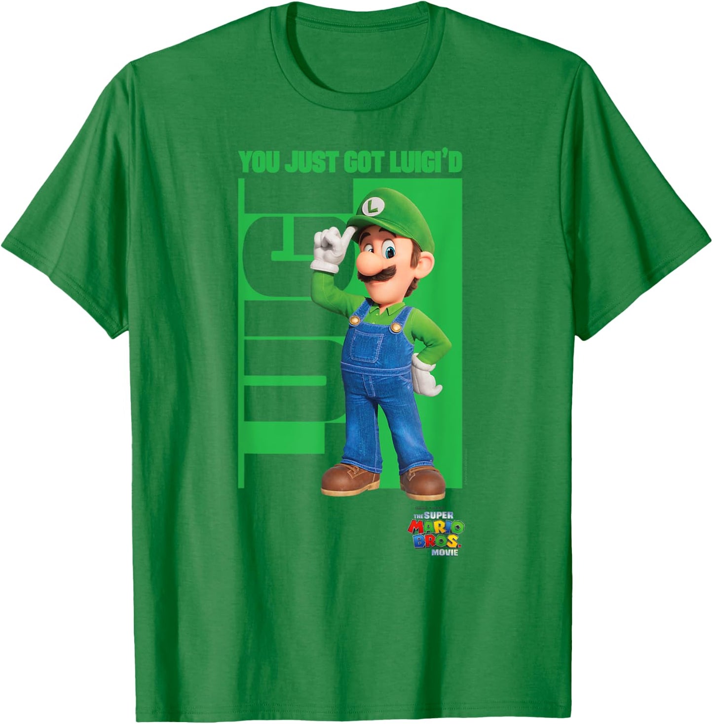 The Super Mario Bros. Movie You Just Got Luigi'd Poster , White T-Shirt - T-Shirt | Irish Green