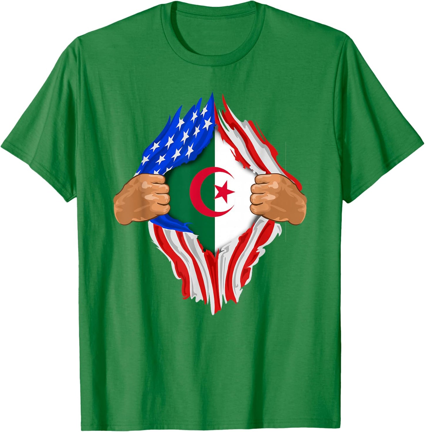 Algerian Blood Inside Me | Algeria Flag Gift T-Shirt - T-Shirt | Irish Green