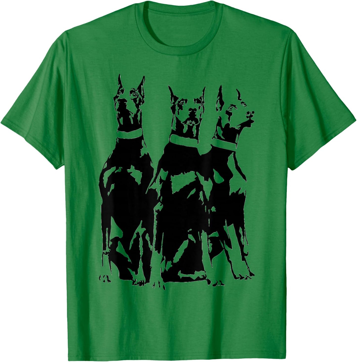 Dobermans Minimalist Dog Lovers Art Design T-Shirt - T-Shirt | Irish Green