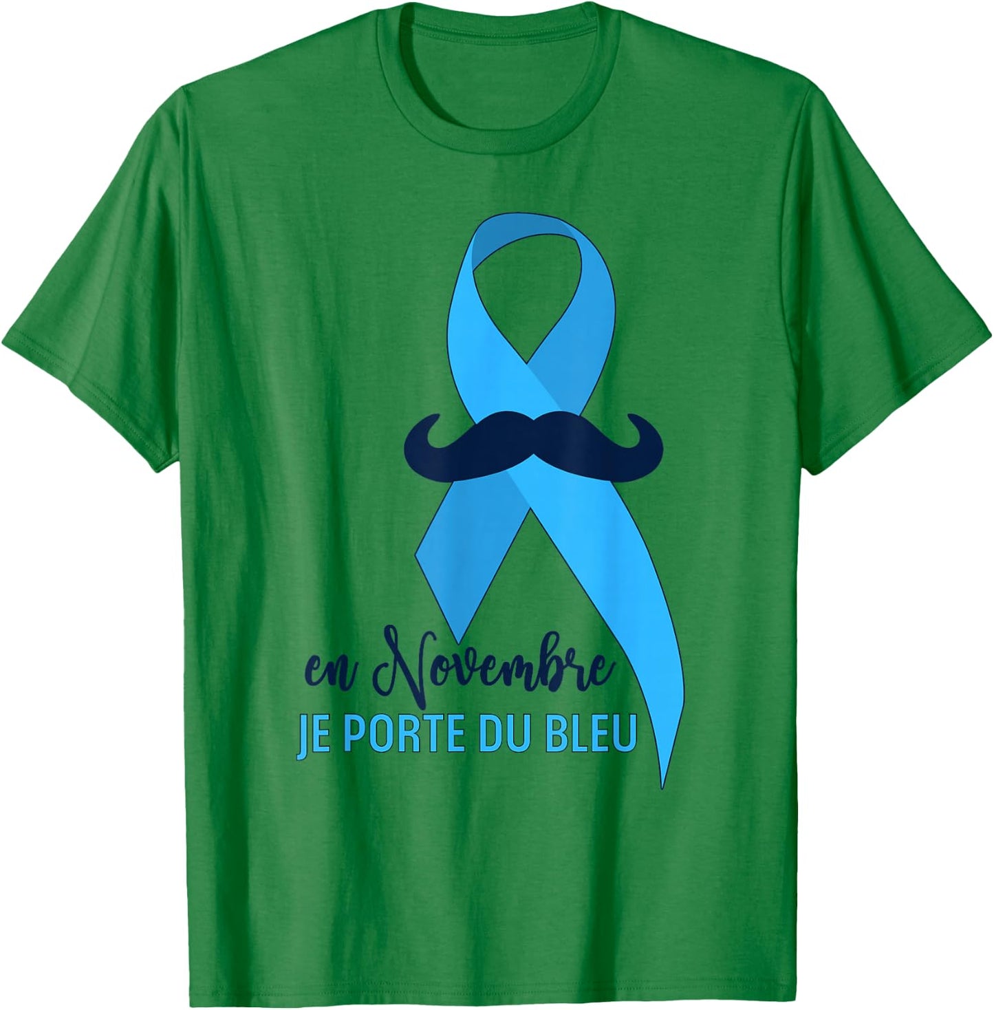 Blue Ribbon Prostate Cancer November Awareness T-Shirt - T-Shirt | Irish Green