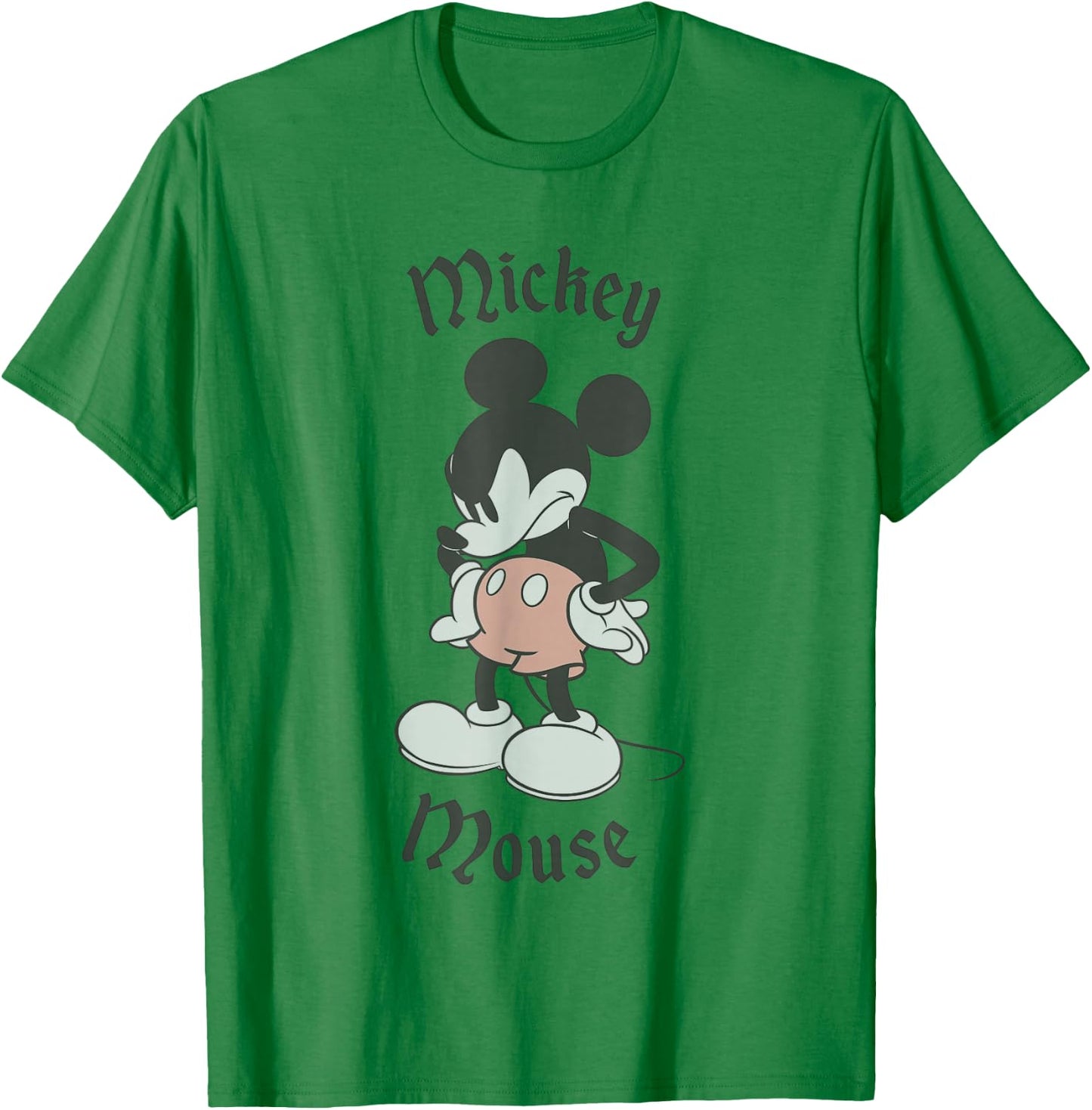 Disney Mickey And Friends Grumpy Old English Font Mickey T-Shirt - T-Shirt | Irish Green