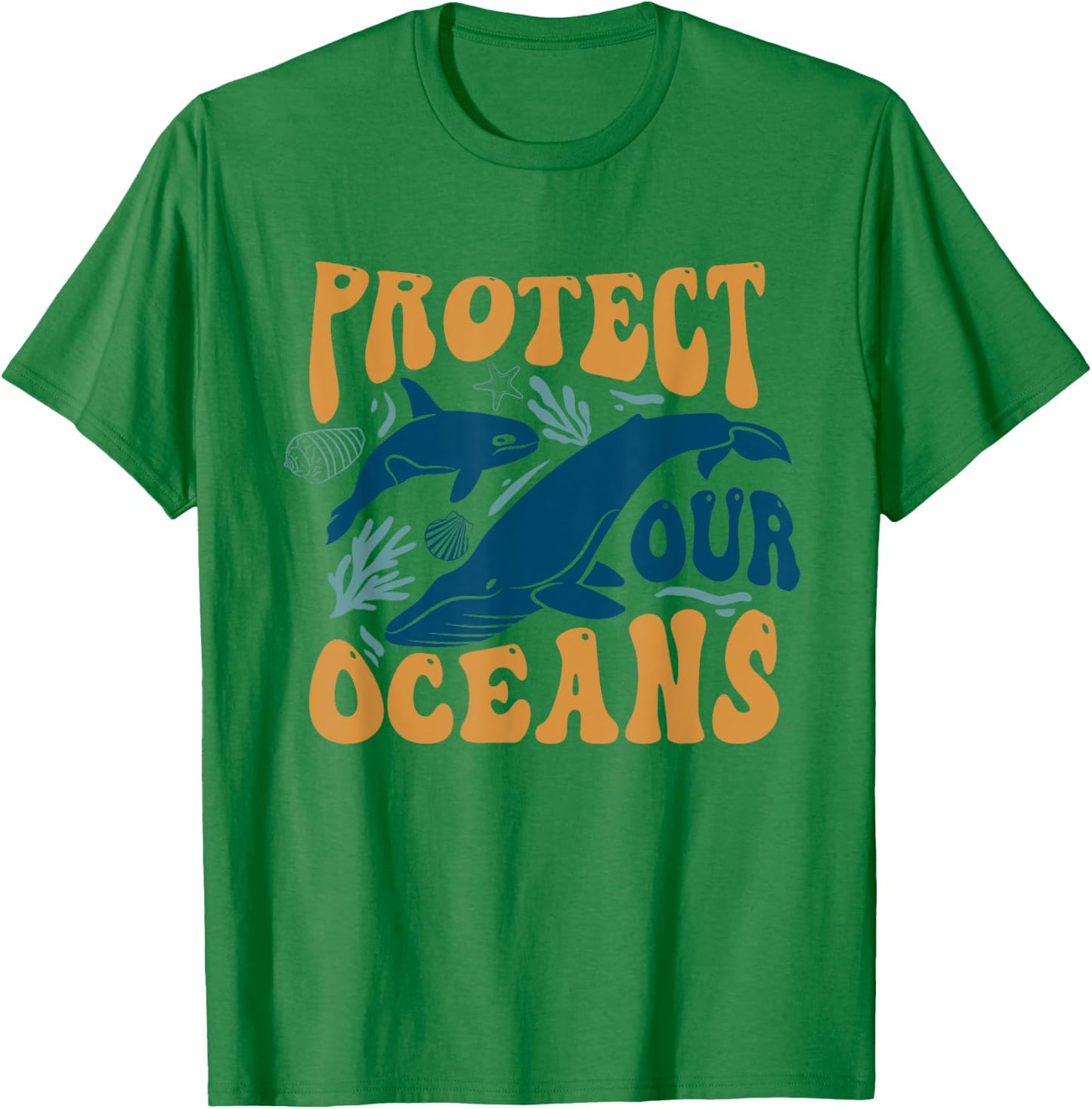 Protect Our Ocean Whale Ocean Save Our Ocean T-Shirt - T-Shirt | Irish Green