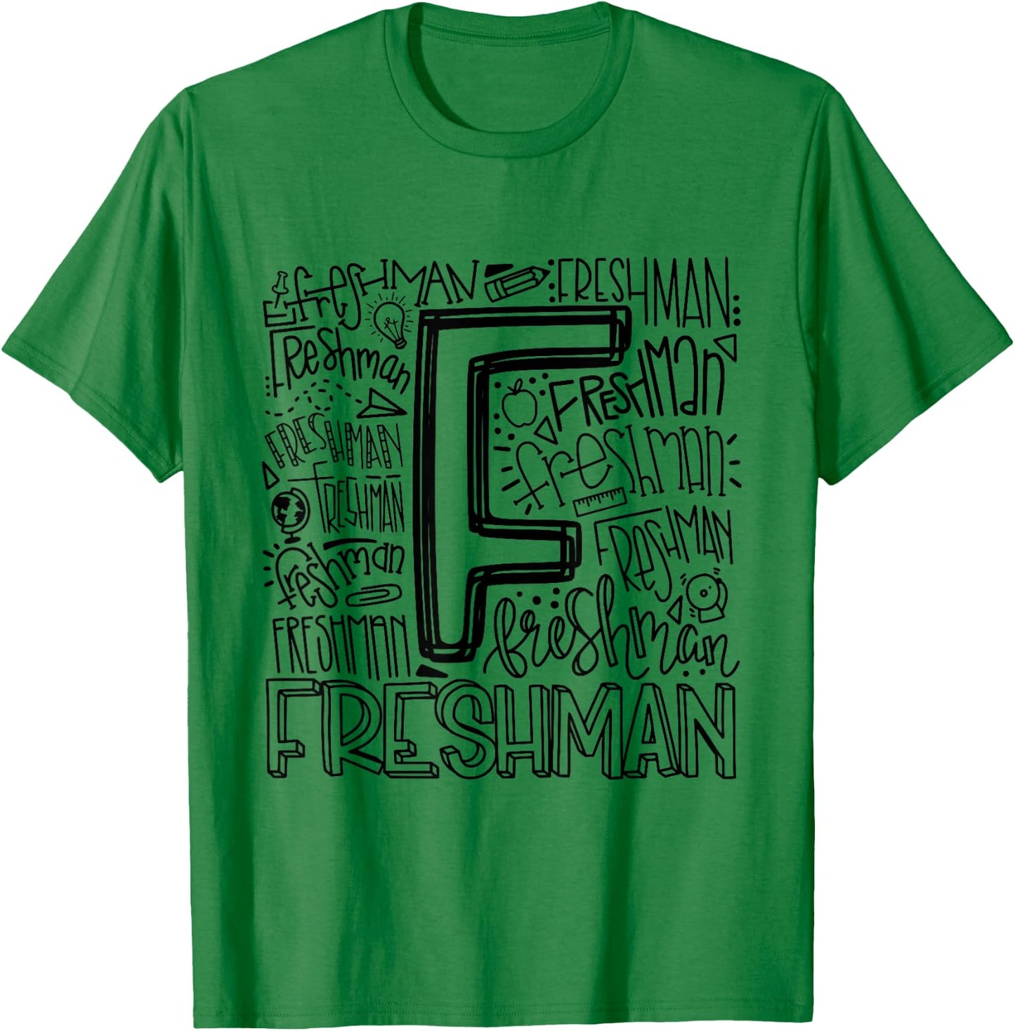 Freshman Ninth 9th Grade Typography Back To School T-Shirt - T-Shirt | Irish Green