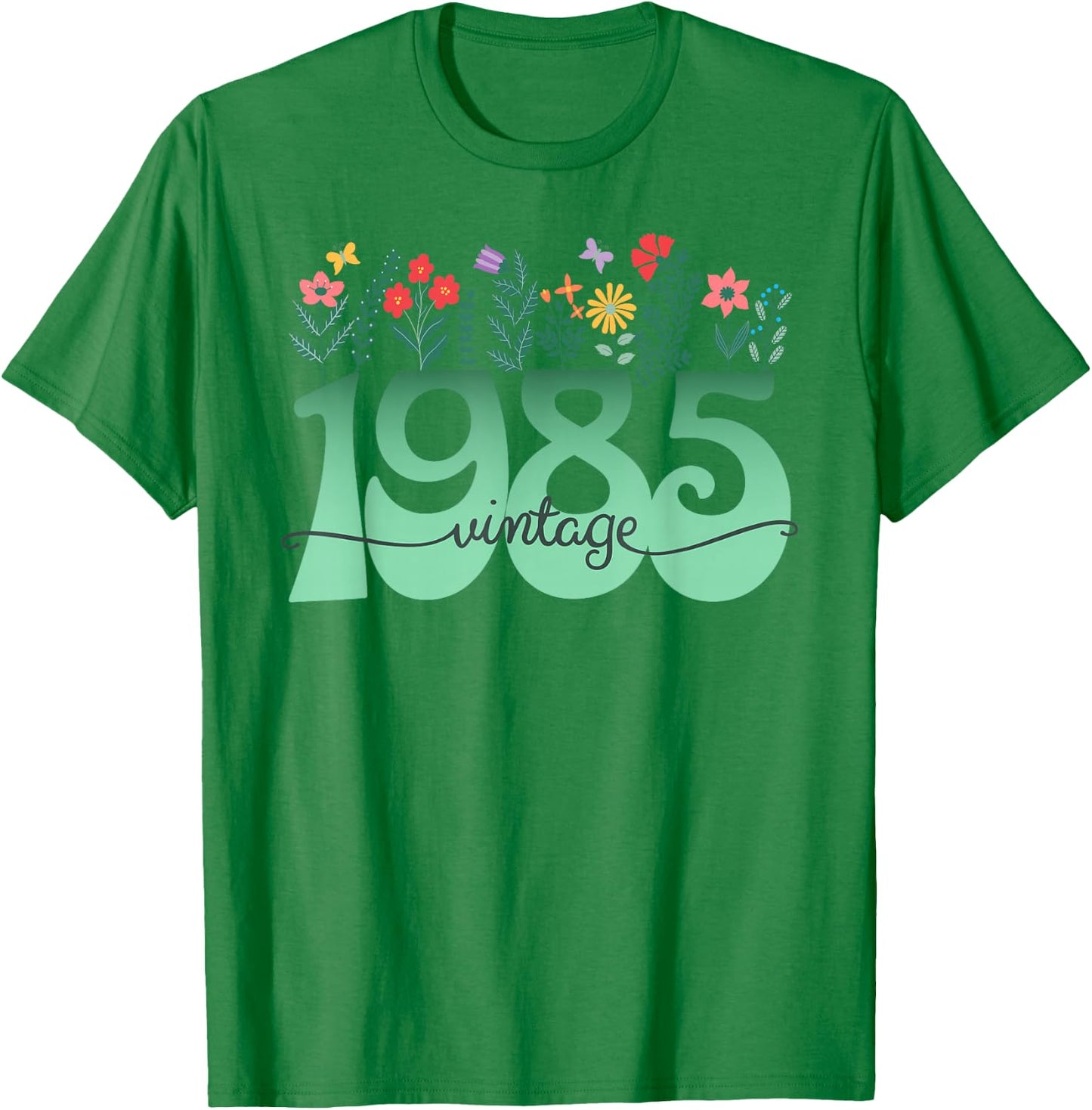 Floral Girl 1985 Birthday 40 Years Woman T-Shirt - T-Shirt | Irish Green