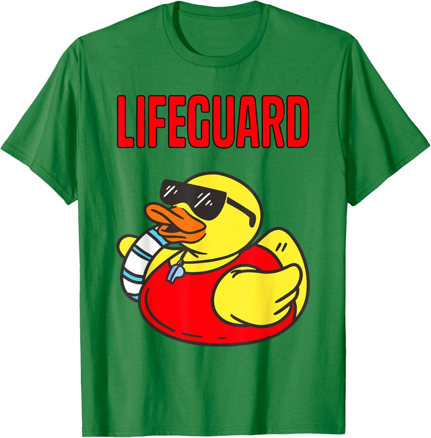 Rubber Duck Graphic Parody Lifeguard T-Shirt - T-Shirt | Irish Green