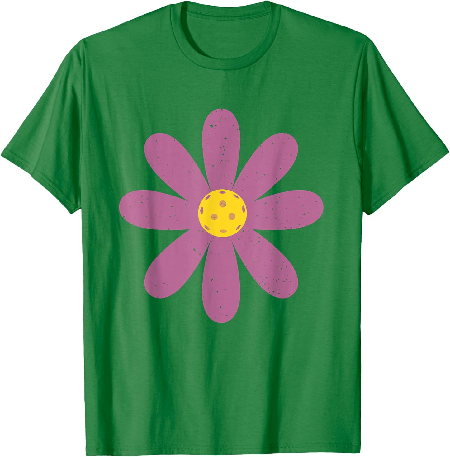 Fun Spring Centre de Pickleball avec Marguerites Violettes T-Shirt - T-Shirt | Irish Green