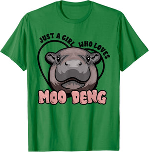 Moo Deng Just a Girl Who Loves Hippos Gift , grey, S T-Shirt - T-Shirt | Irish Green