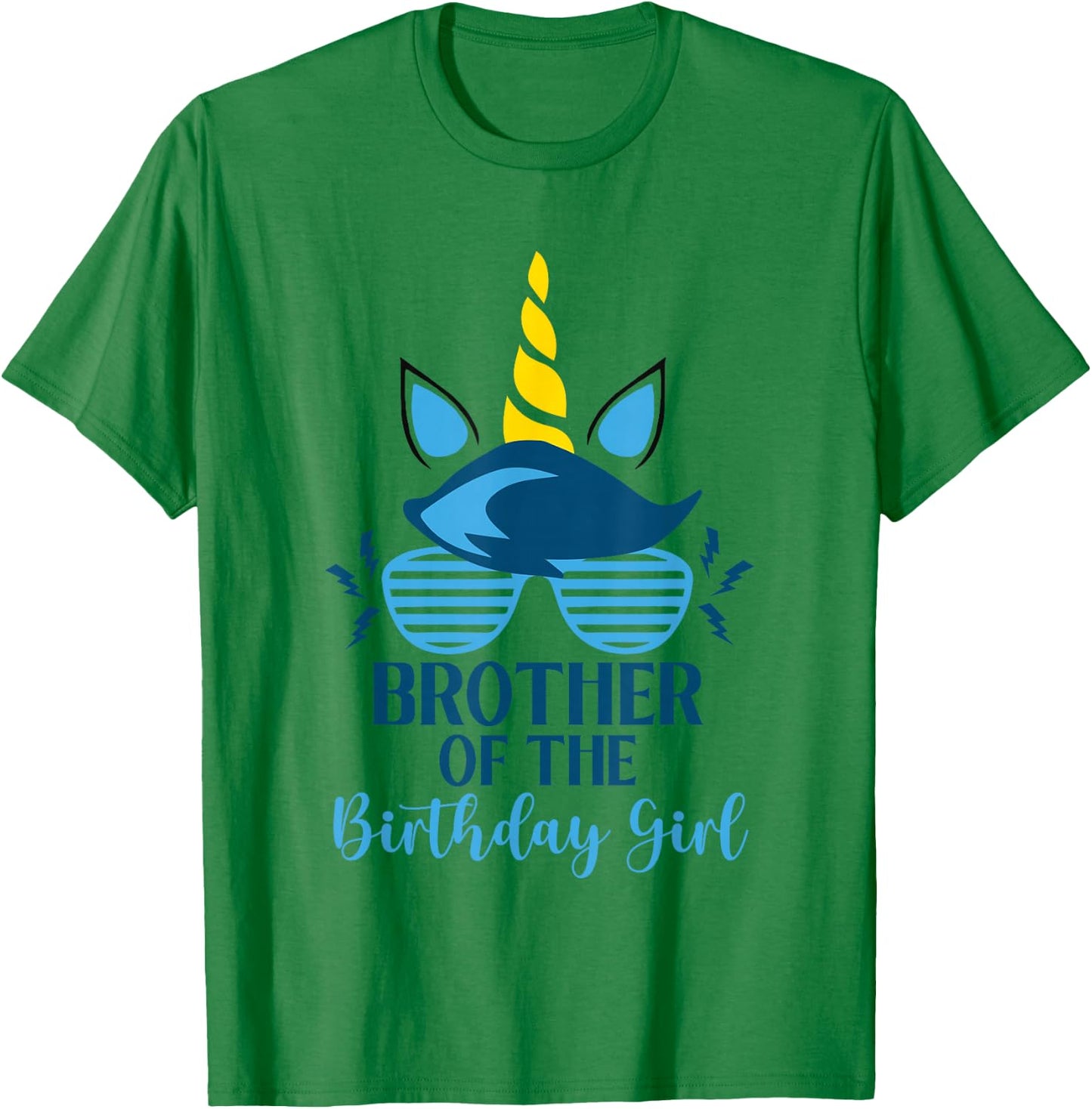 Unicorn Brother Of The Birthday Girl Themed Family Birthday T-Shirt - T-Shirt | Irish Green