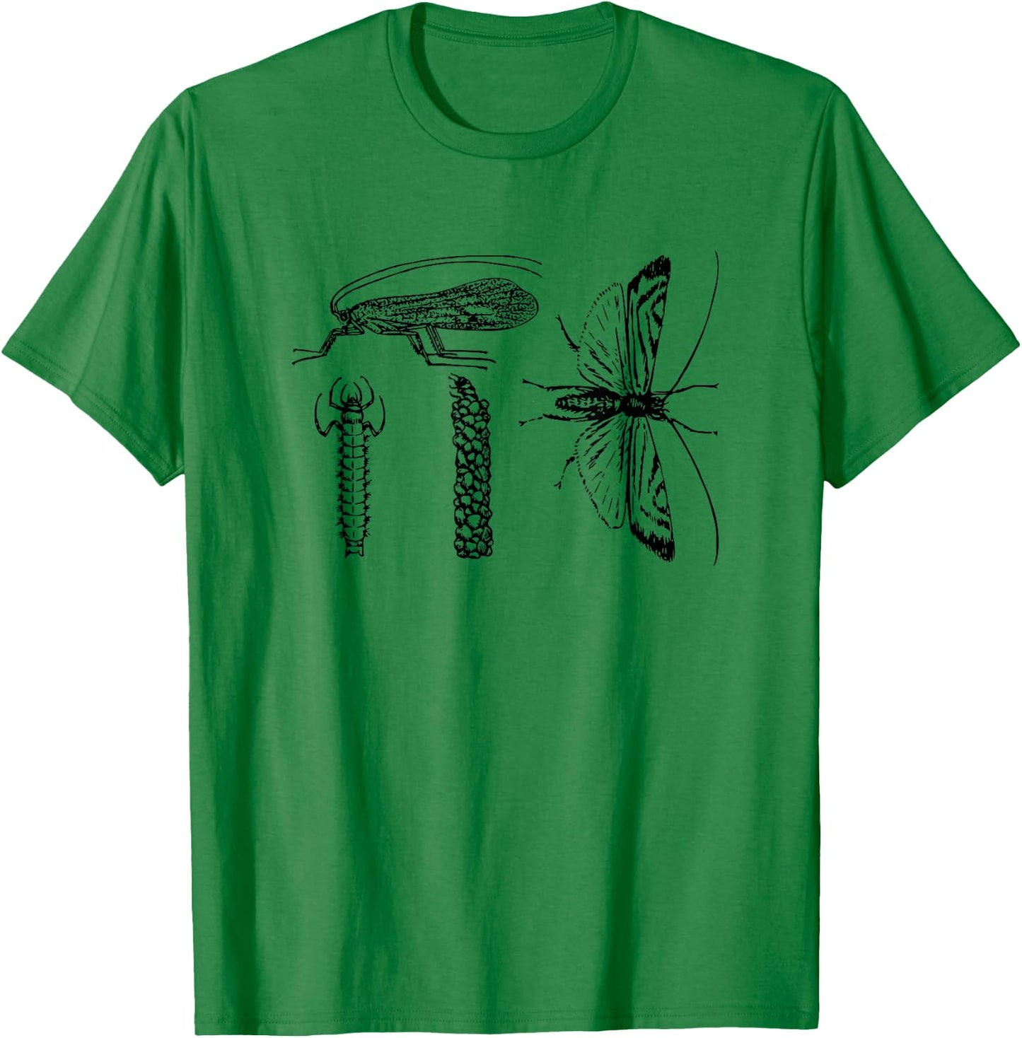 Entomology Caddis Fly Bug Graphic T-Shirt - T-Shirt | Irish Green