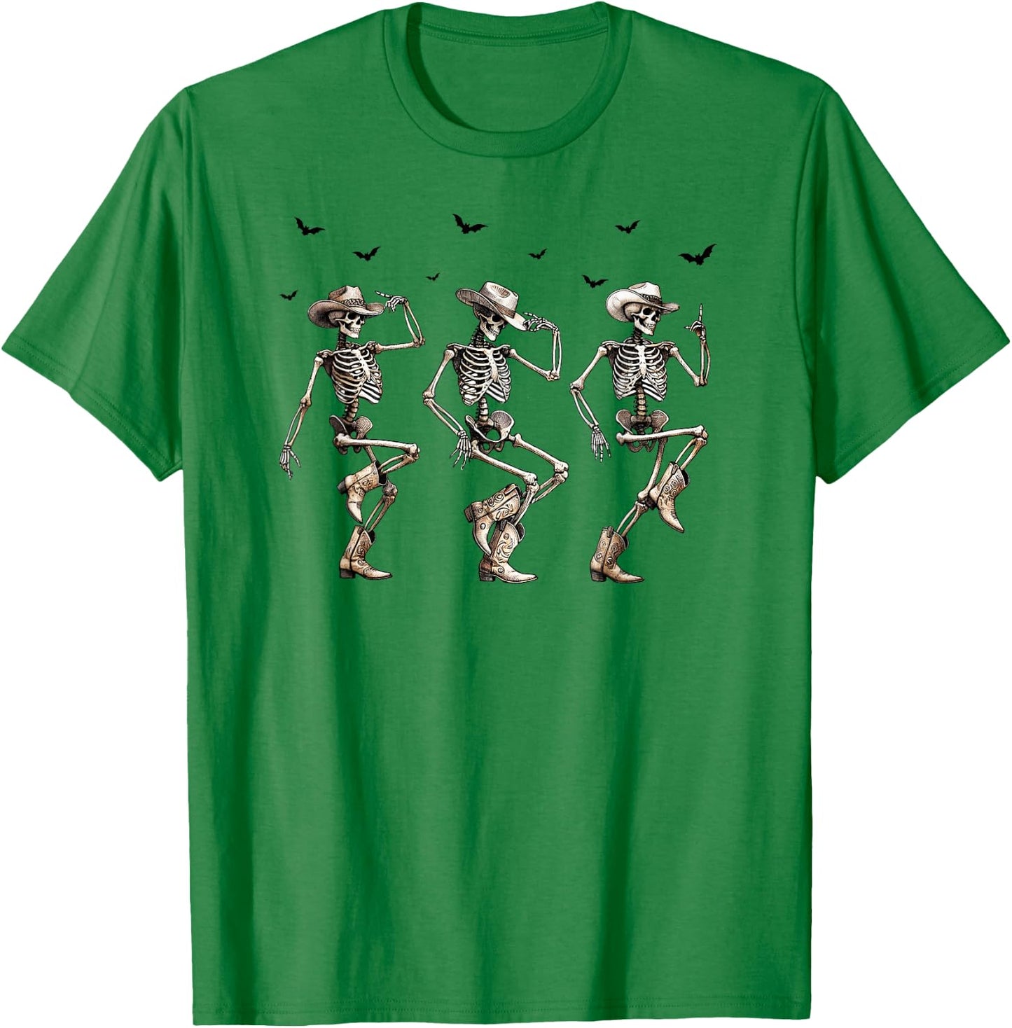 Cowboy Core, Dancing Skeletons, Country Cowgirl, Halloween T-Shirt - T-Shirt | Irish Green