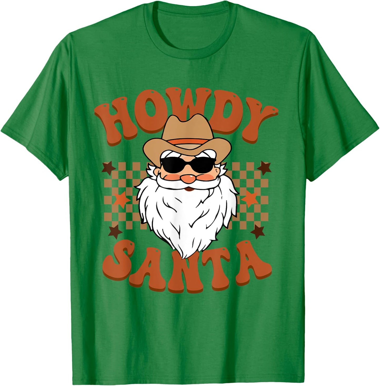 Retro Howdy Santa Cowboy Cowgirl Western Howdy Christmas T-Shirt - T-Shirt | Irish Green