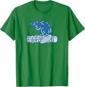 Vintage Beaver Logo Defunct Hockey Team Hull Beavers T-Shirt - T-Shirt | Irish Green