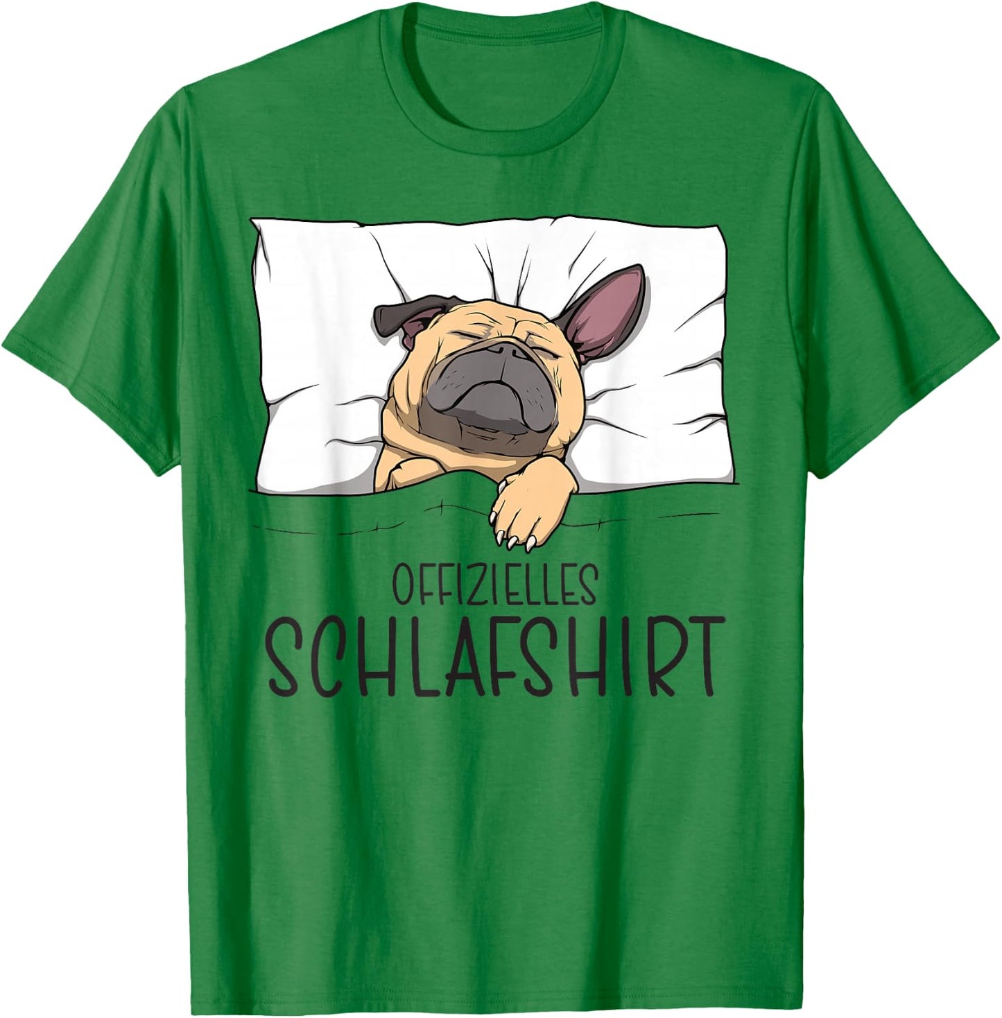 Official Pug Sleep Shirt Pyjamas & Nightdress Pug , gray T-Shirt - T-Shirt | Irish Green