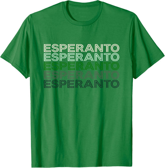 Esperanto Language 70s Retro-Style Aesthetic T-Shirt - T-Shirt | Irish Green