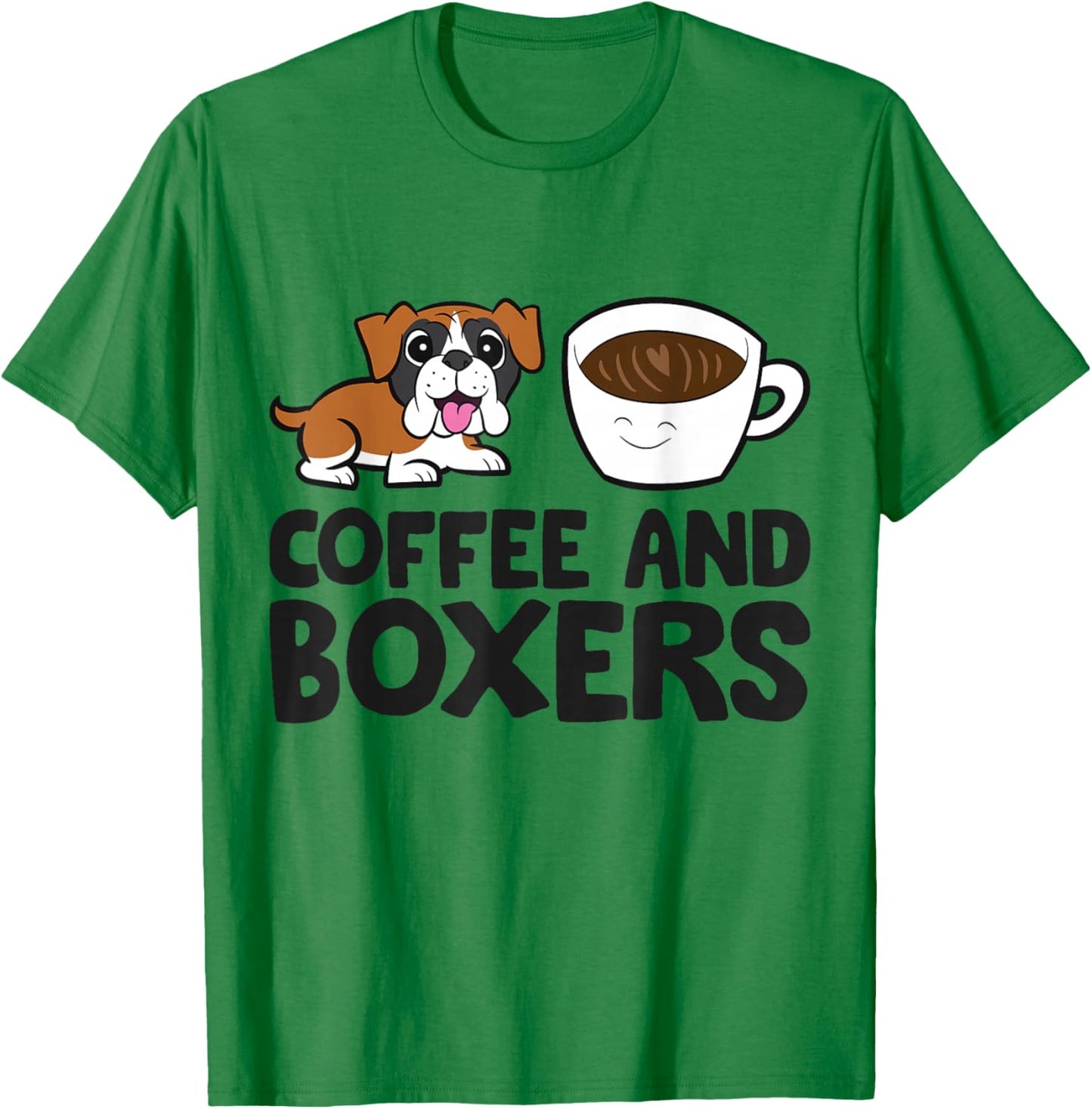 Coffee And Boxers Funny Boxer T-Shirt - T-Shirt | Irish Green