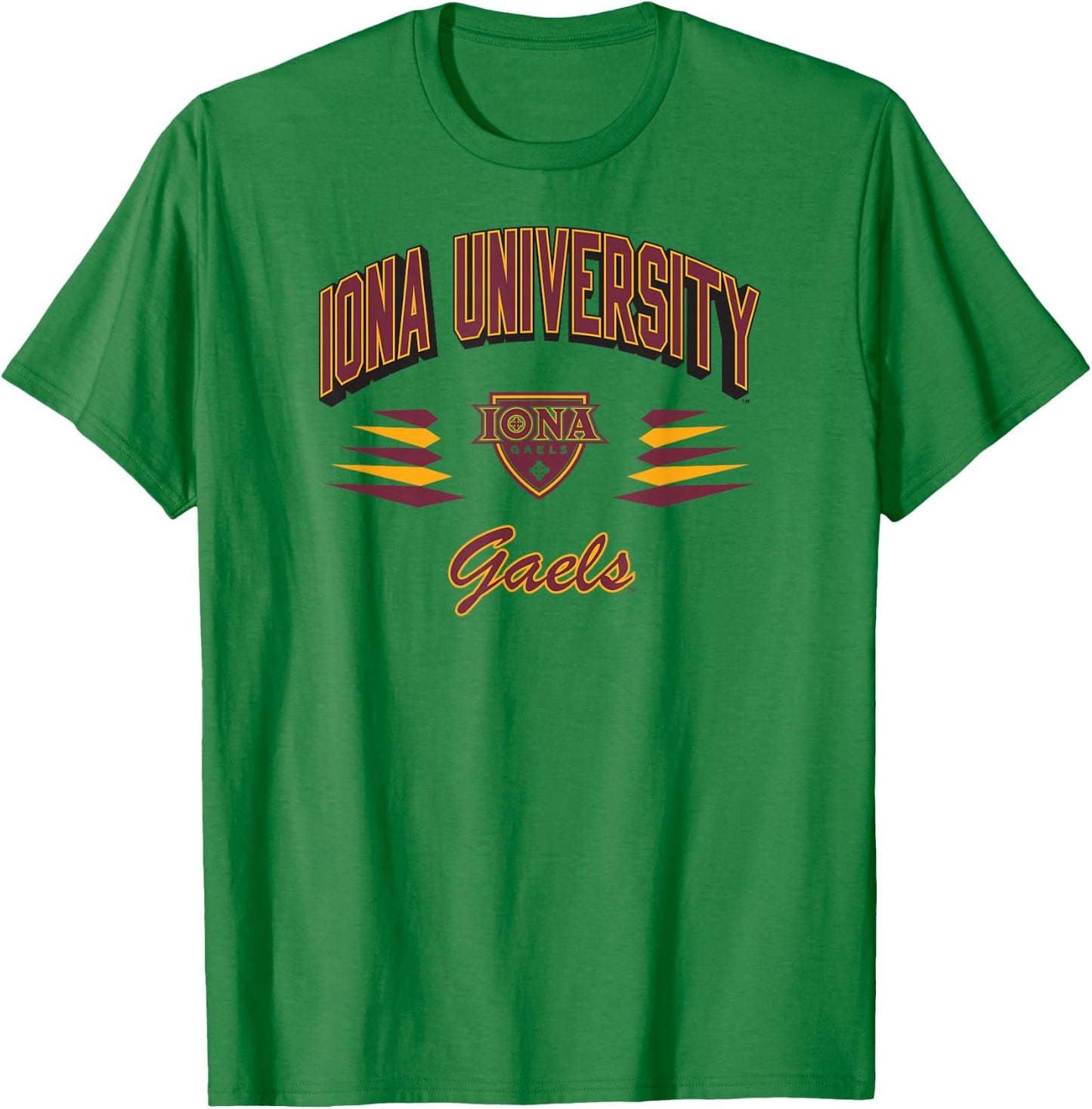 Iona Gaels Retro Diamond White Officially Licensed T-Shirt - T-Shirt | Irish Green