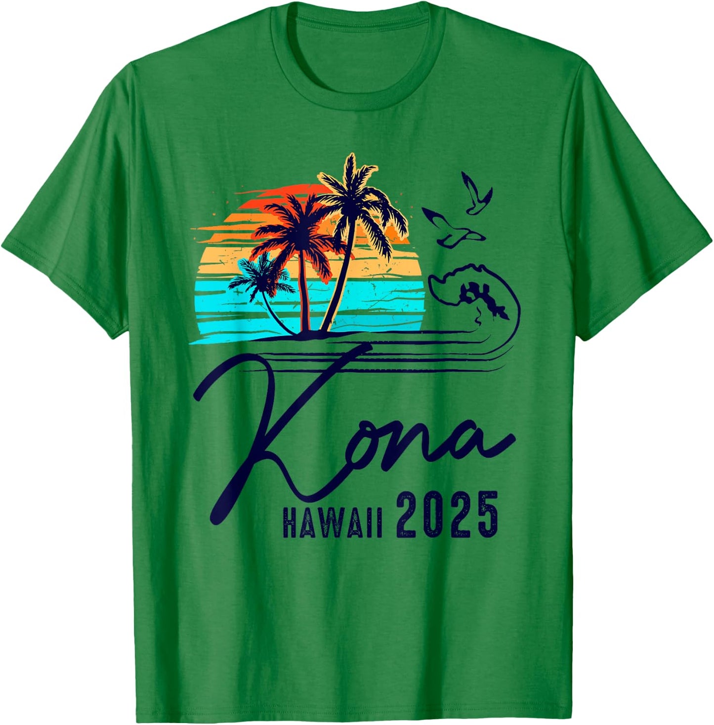 Kona Hawaii 2025 Summer Vacation Matching Family Group T-Shirt - T-Shirt | Irish Green