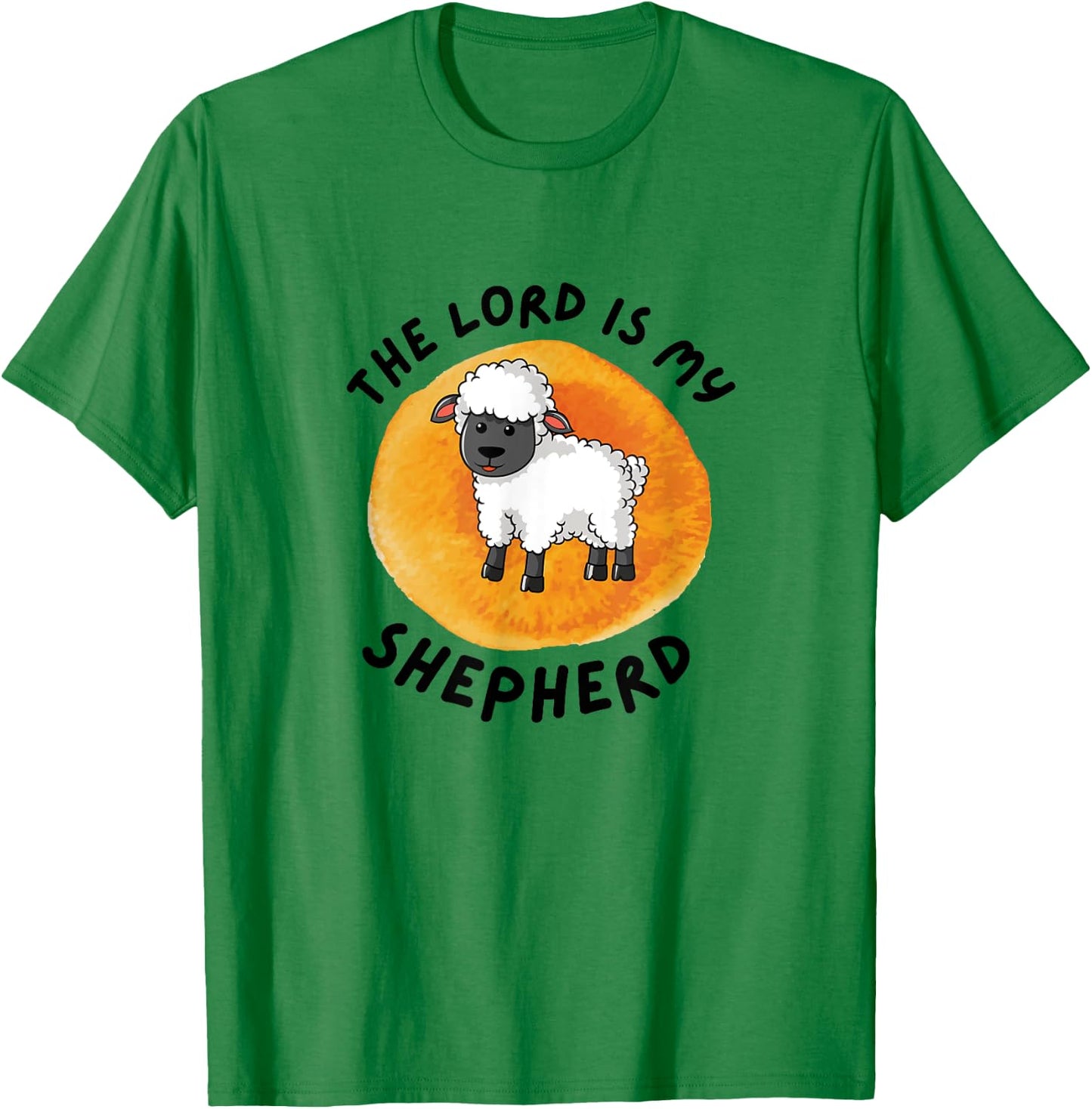 Psalm 23 For Kids Cute Sheep The Lord Is My Shepherd Bible T-Shirt - T-Shirt | Irish Green