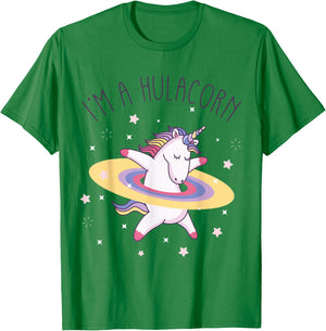 Unicorn Rainbow Hula Hoop I'm a Hulacorn T-Shirt - T-Shirt | Irish Green