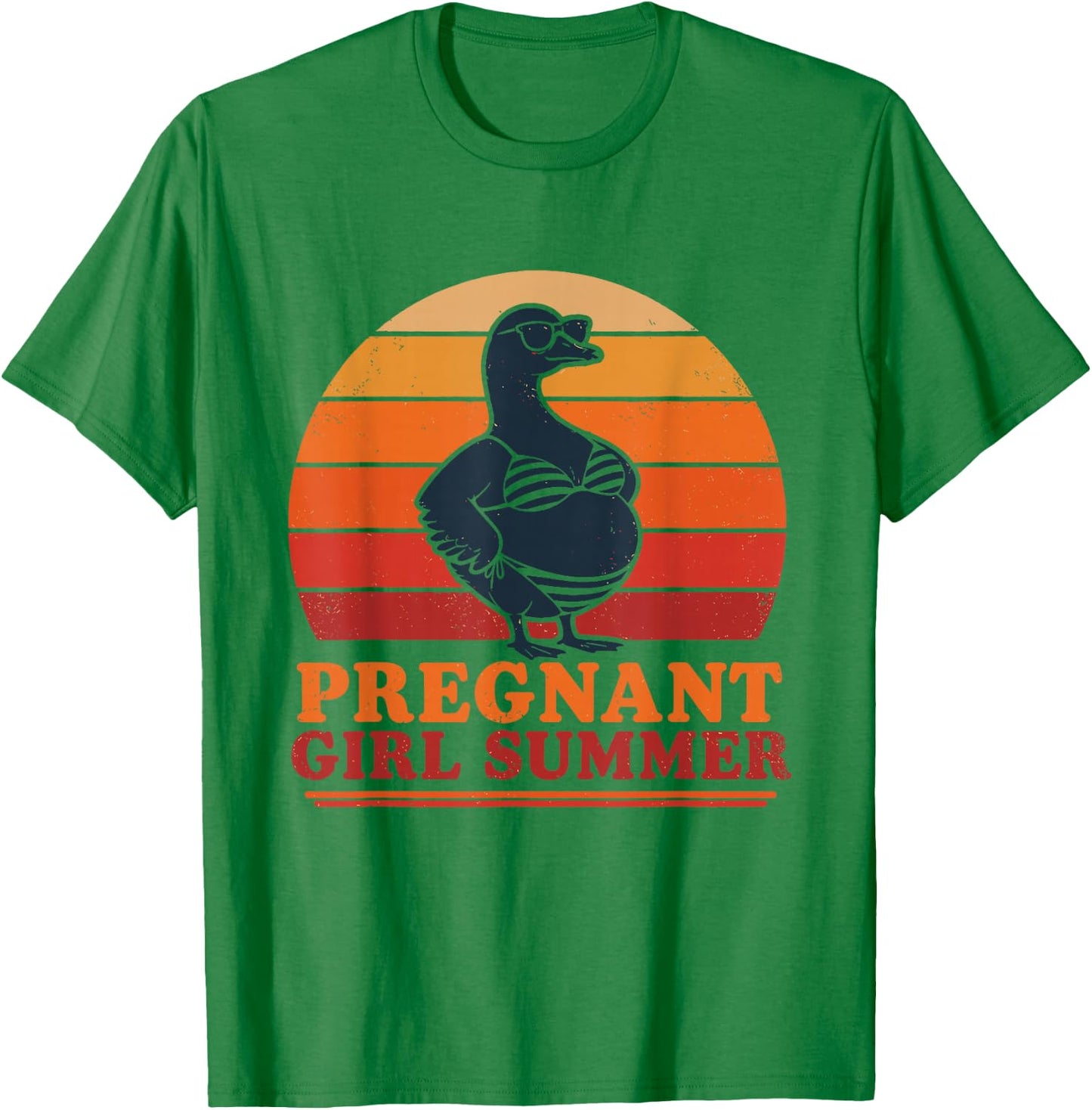 Pregnant Girl Summer Goose Bikini Retro Mama to Be T-Shirt - T-Shirt | Irish Green