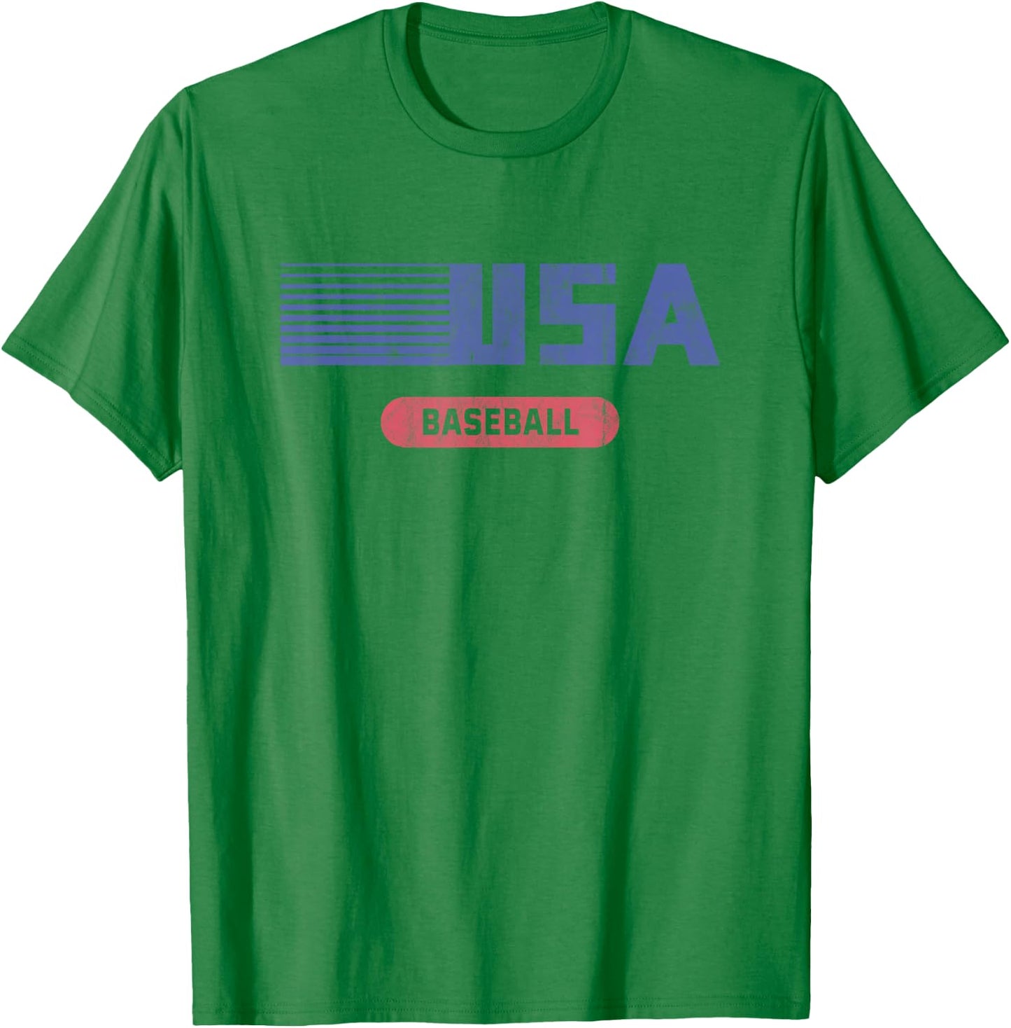 Retro USA 2020 Team American Baseball Vintage T-Shirt - T-Shirt | Irish Green