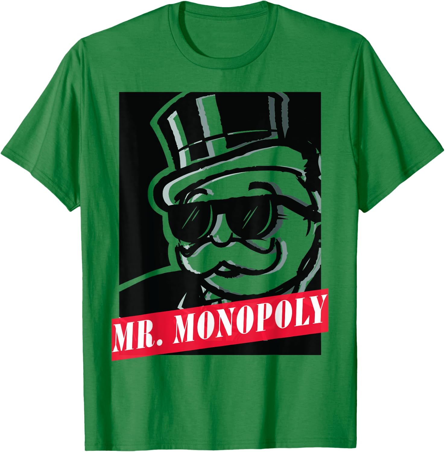 Monopoly Rich Uncle Pennybags Graphic Logo Poster T-Shirt - T-Shirt | Irish Green