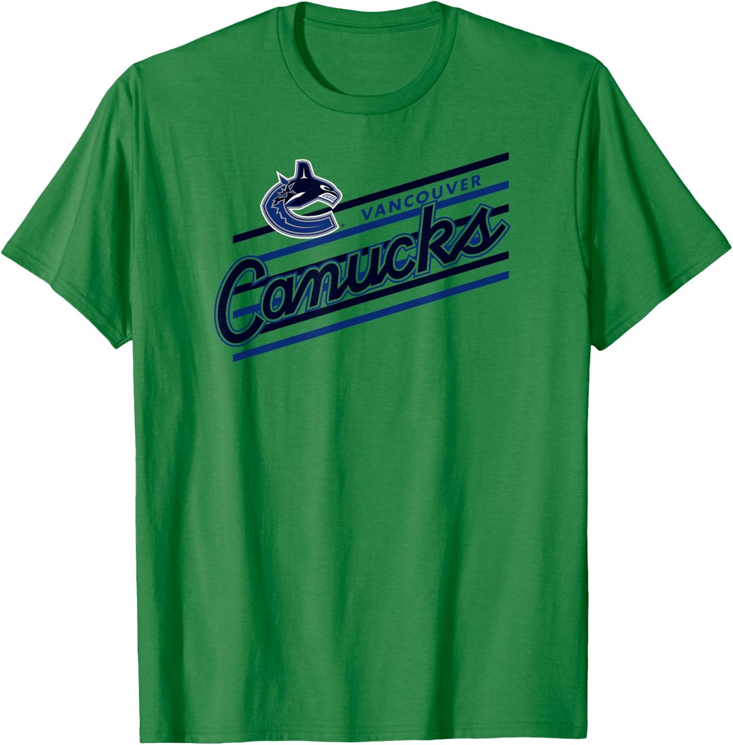 Vancouver Canucks Retro Performer Gray Officially Licensed T-Shirt - T-Shirt | Irish Green