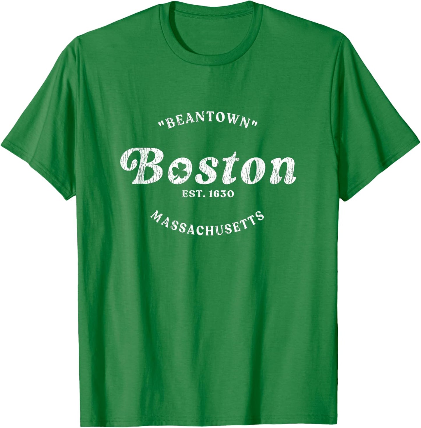 Vintage Boston Irish Beantown, Green Shamrock T-Shirt - T-Shirt | Irish Green