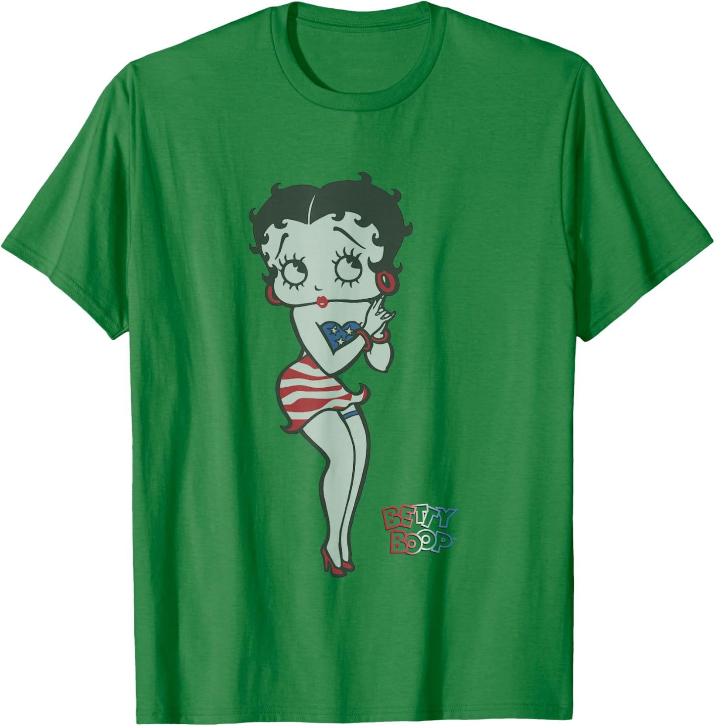 Betty Boop 4th Of July Red White & Betty T-Shirt - T-Shirt | Irish Green