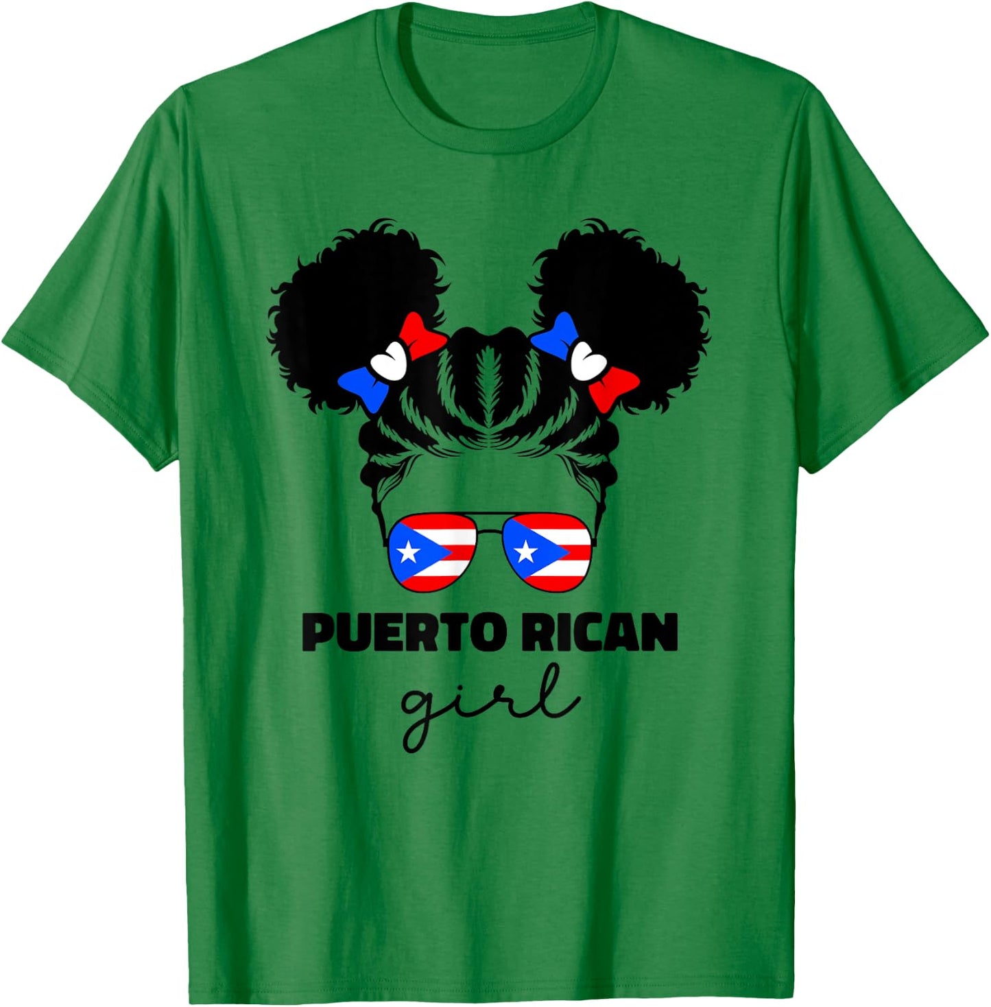Puerto Rican Girl For Little Kids Girls Puerto Rico PR Flag T-Shirt - T-Shirt | Irish Green