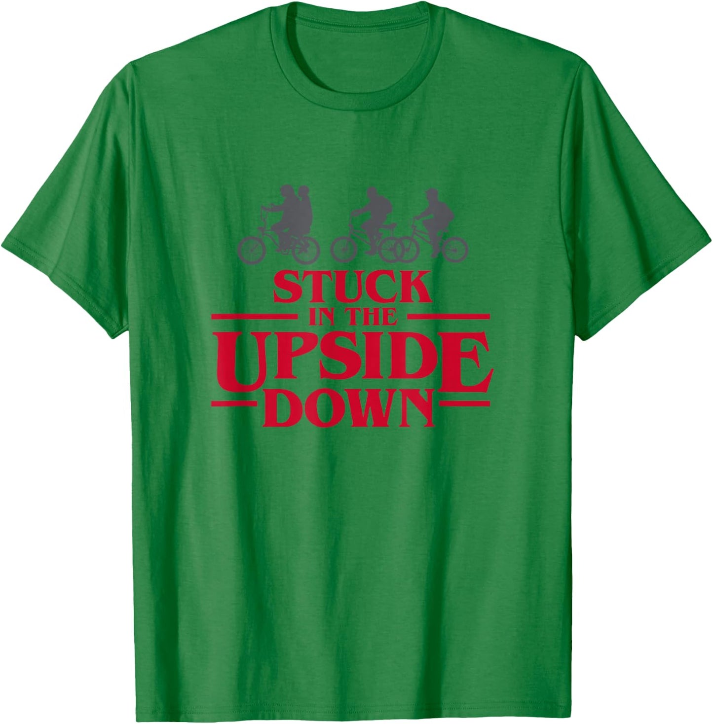 Stranger Things Stuck In The Upside Down Red Letter Logo T-Shirt - T-Shirt | Irish Green