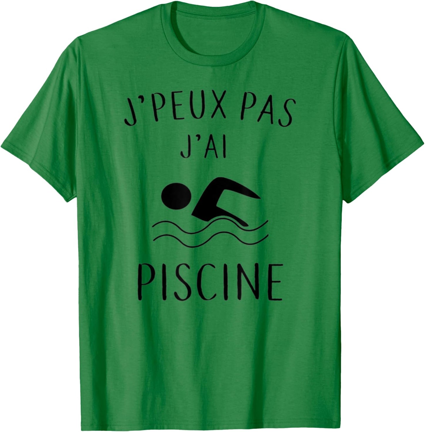 Je peux pas j'ai piscine - Funny Swimming Gift , white, S T-Shirt - T-Shirt | Irish Green