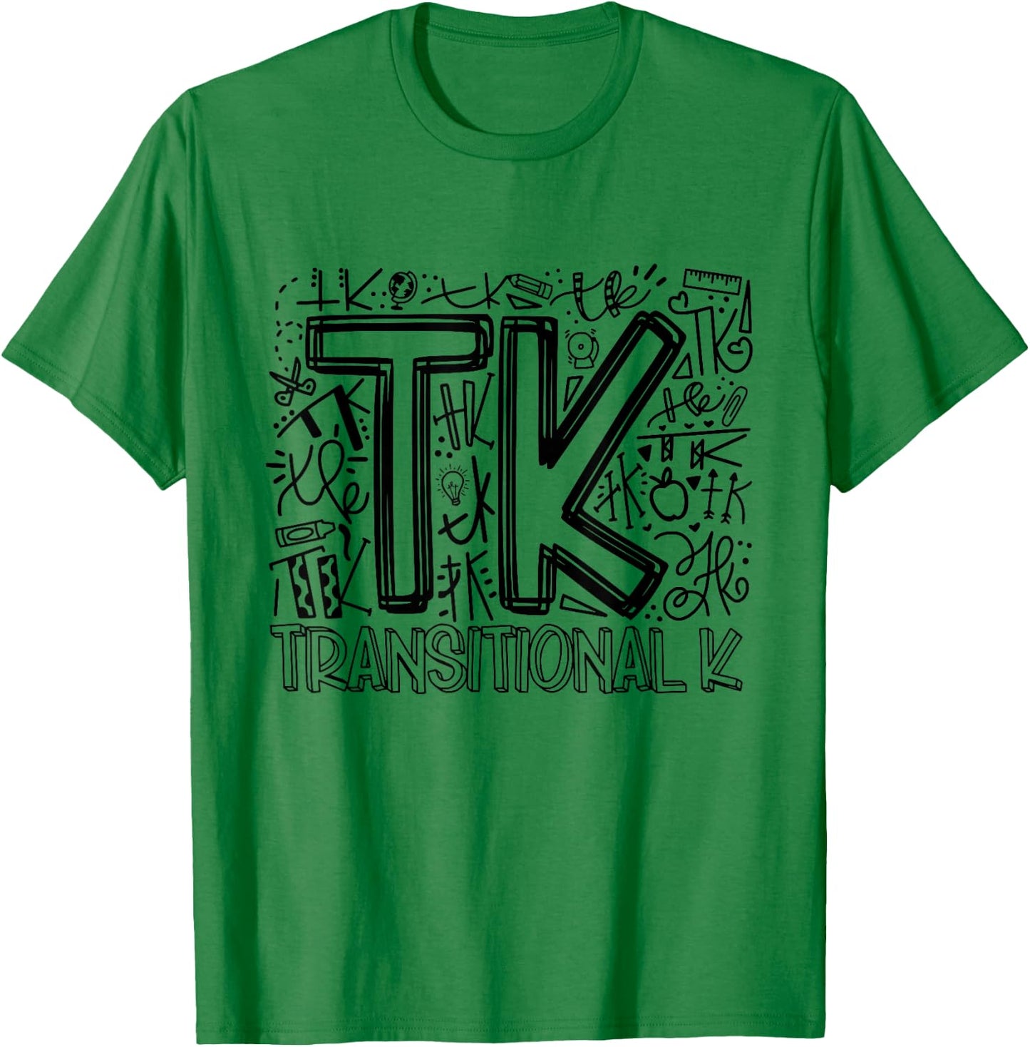 TK Transitional-Kindergarten Typography Back To School T-Shirt - T-Shirt | Irish Green