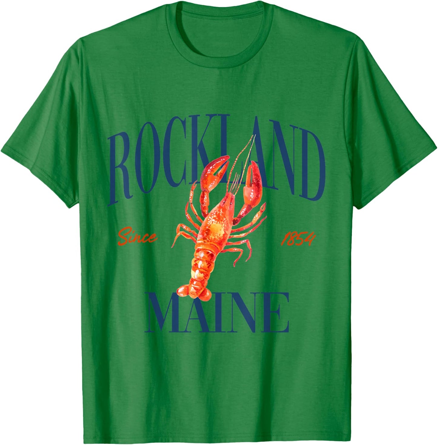 Rockland Maine Est. 1854 - Old Money, Aesthetic, Classic T-Shirt - T-Shirt | Irish Green